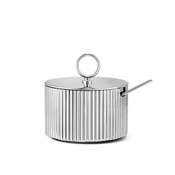 Georg Jensen Bernadotte Sukkerskål m/Skje Rustfritt Stål