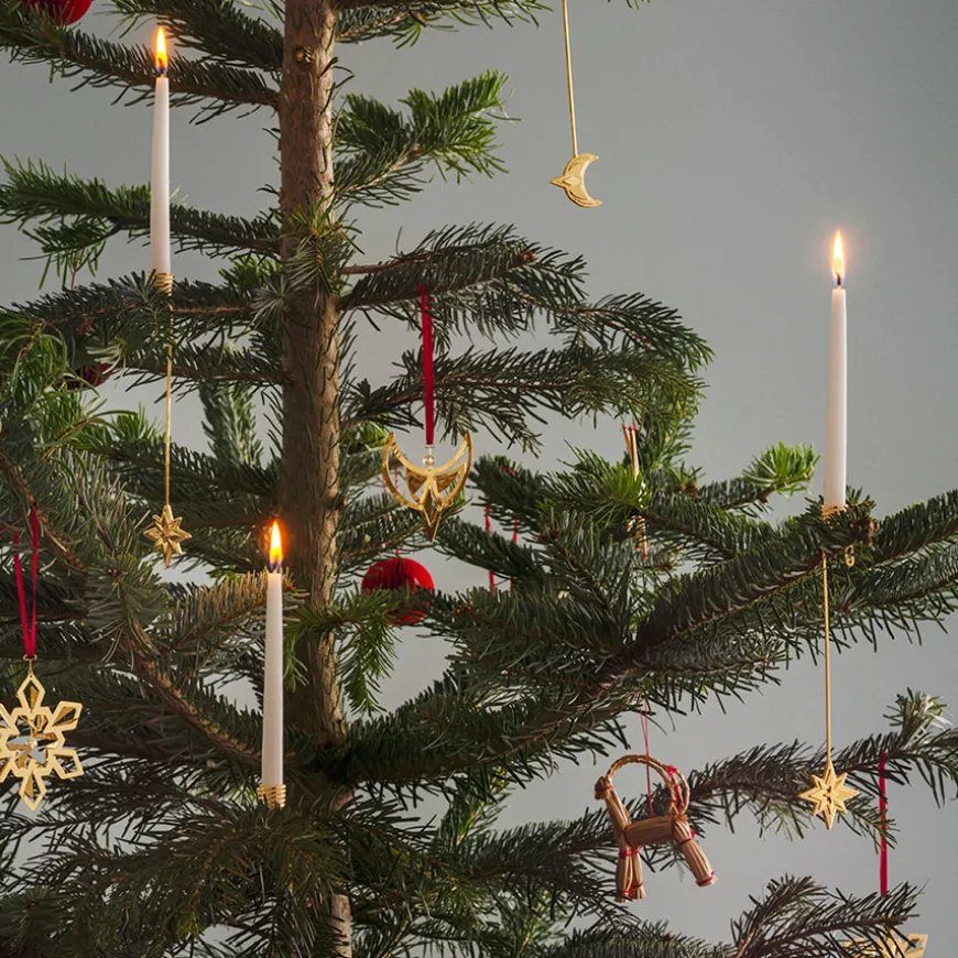 Georg Jensen Julepynt 2024 Lysholder Sett Måne & Stjerne 18kt Forgylt