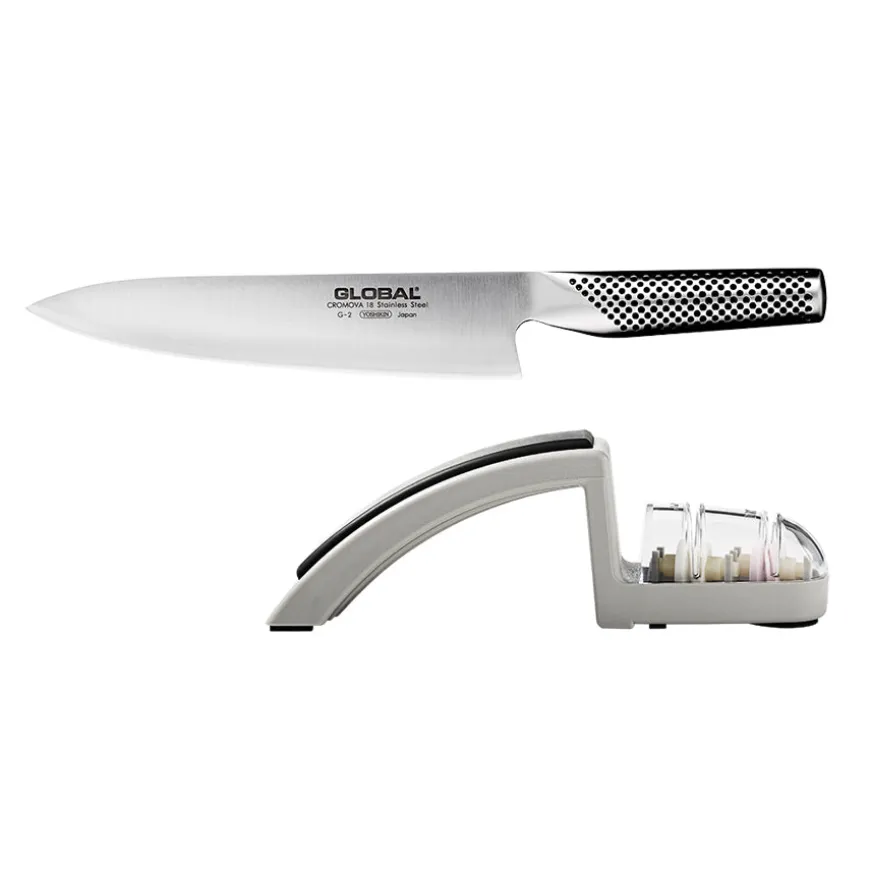 Global Knivsett G-2 Kokkekniv Og H-220GB Knivsliper