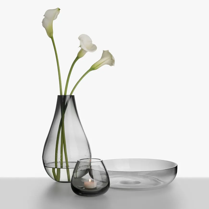 Hadeland Glassverk Dråpe Vase 290mm Røkgrå