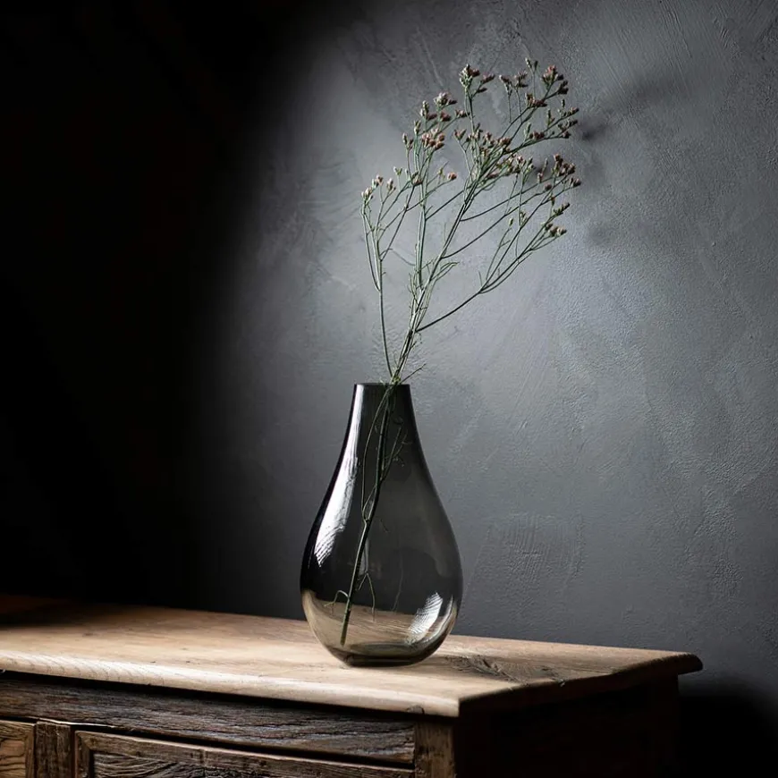 Hadeland Glassverk Dråpe Vase 290mm Røkgrå