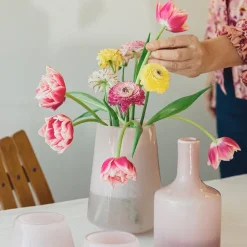 Hadeland Glassverk Dugg Vase 20cm Rosa