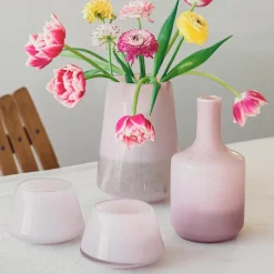 Hadeland Glassverk Dugg Vase 20cm Rosa