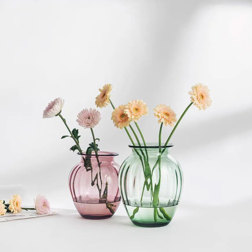 Hadeland Glassverk Emily Vase 23cm Rosa Optikk
