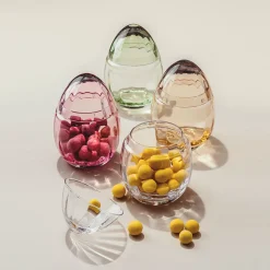 Hadeland Glassverk Glassegg m/Lokk Rosa 15cm
