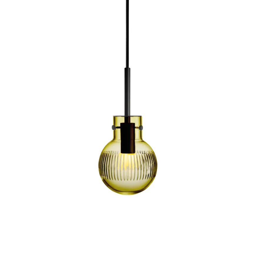 Hadeland Glassverk Krystallkule Taklampe Skjær Oliven