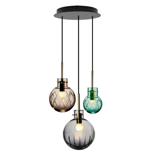 Hadeland Glassverk Skumring Taklampe Krystallkuler 3stk