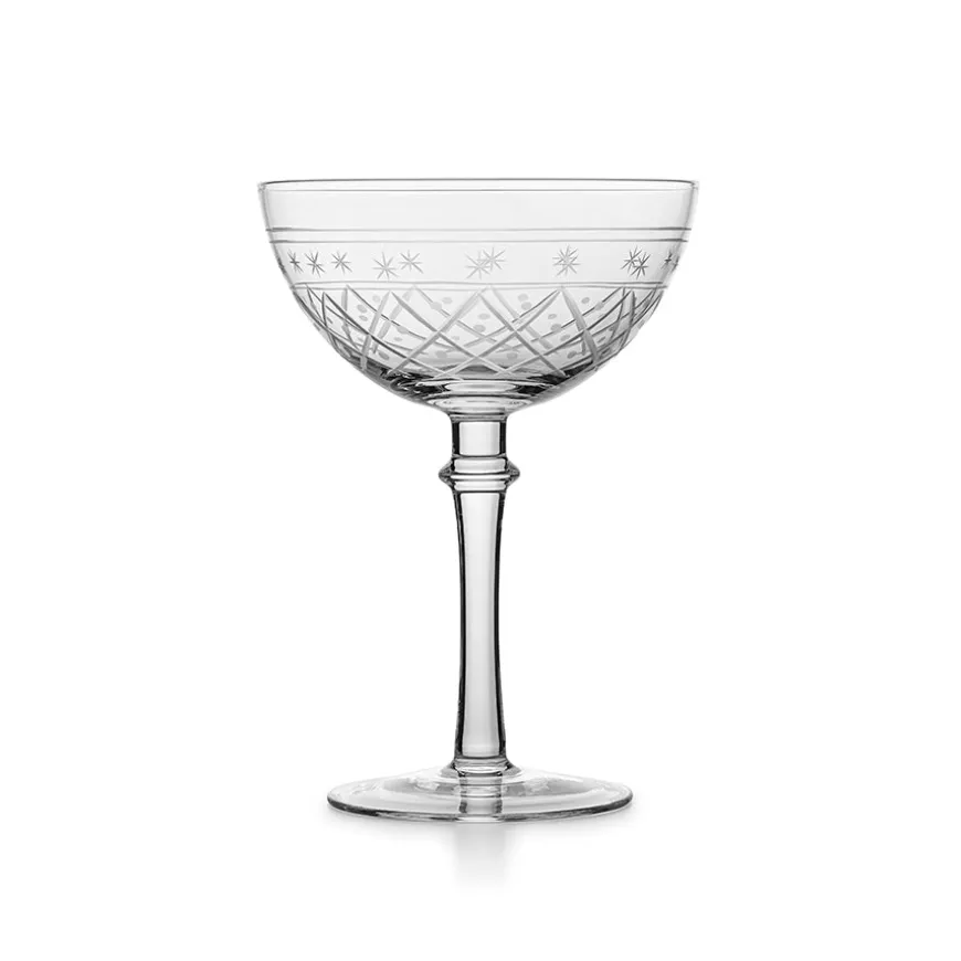 Hadeland Glassverk Victoria Champagneskål Ruteslip 25cl Klar