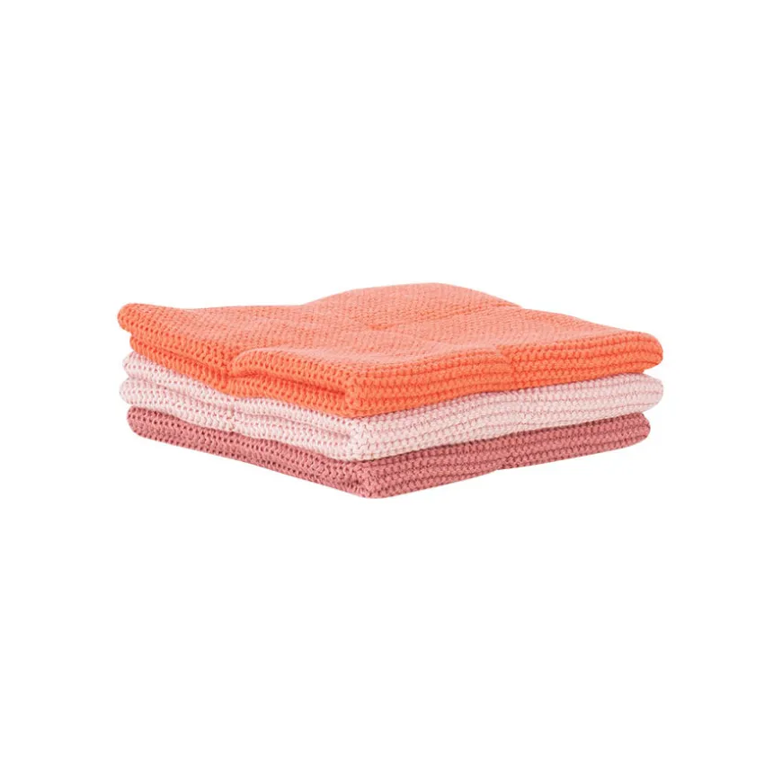 Klut Fersken Mix Bomull 25x25cm 3pk
