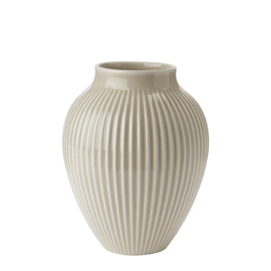 Knabstrup Keramik Vase 20cm Riflet Sand