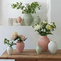 Knabstrup Keramik Vase 27cm Riflet Mint