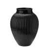 Knabstrup Keramik Vase 27cm Riflet Svart