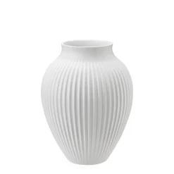 Knabstrup Keramik Vase 20cm Riflet Hvit