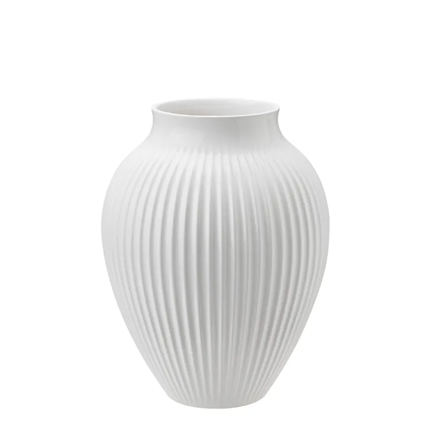 Knabstrup Keramik Vase 20cm Riflet Hvit
