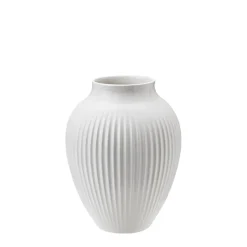 Knabstrup Keramik Vase 12,5cm Riflet Hvit