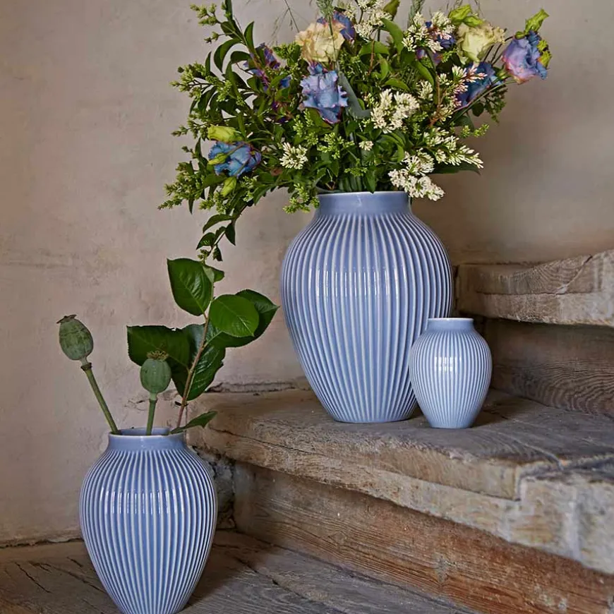 Knabstrup Keramik Vase 27cm Riflet Lavendel