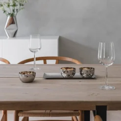 Løve Vinje Fat m/3 Skåler Rustfritt Stål 30cm Sølv