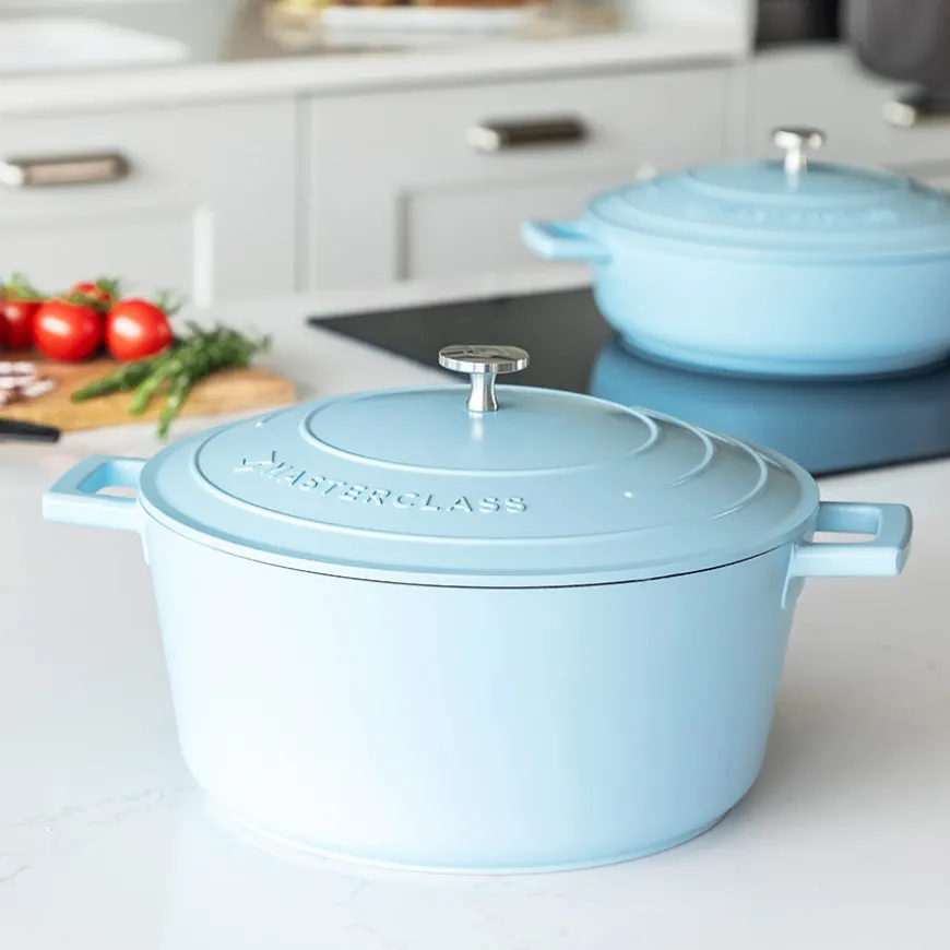 Masterclass Cast Aluminium Gryte 5L Himmelblå