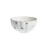 Nova Lilly Bolle m/Blomster og Gullkant 13cm Hvit