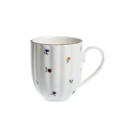 Nova Lilly Krus m/Blomster og Gullkant 32cl Hvit
