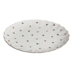 Nova Lilly Tallerken m/ Blomster og Gullkant 26cm Hvit