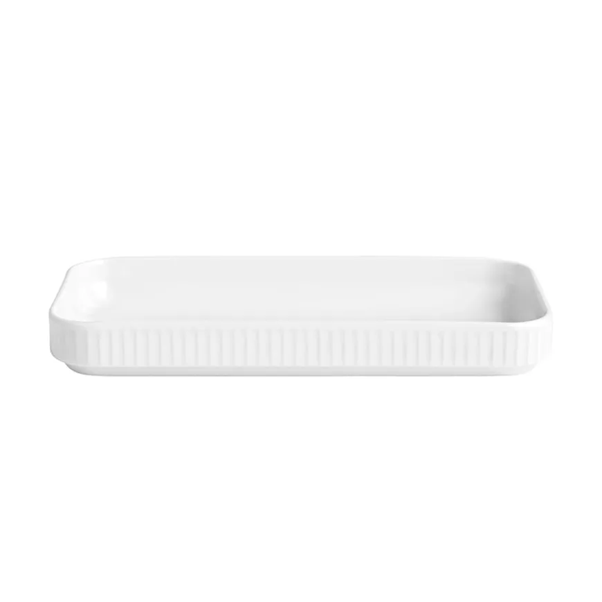 PLISSÉ TAPASFAT HVIT L24CM B12CM GIFTBOKS