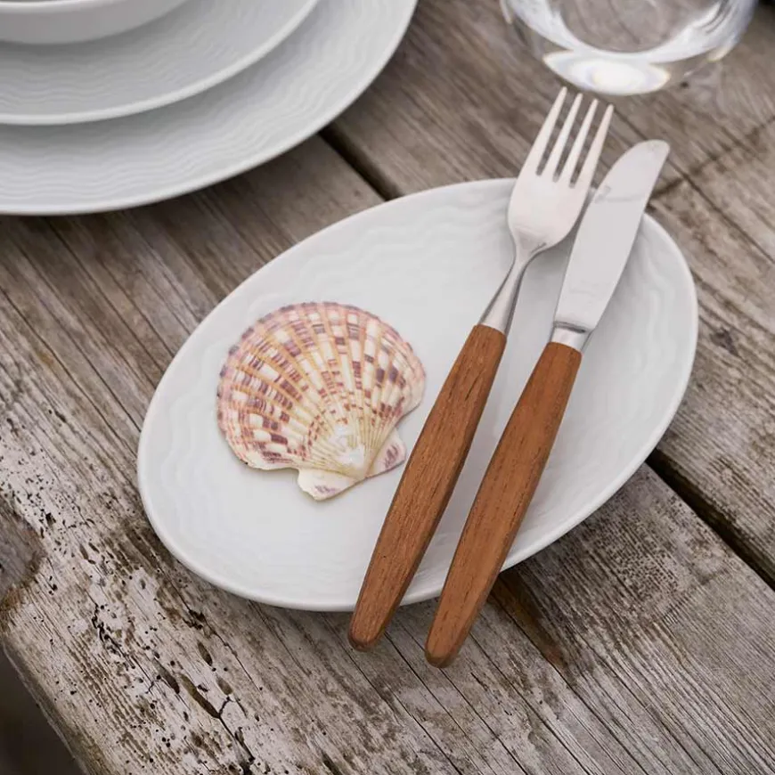 Porsgrunds Porselænsfabrik Bølge Hvitt Oval Asjett 19cm
