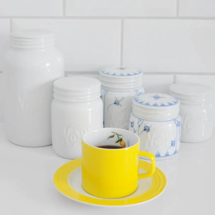 Porsgrunds Porselænsfabrik Citron Kopp & Skål Kaffe 15 cl