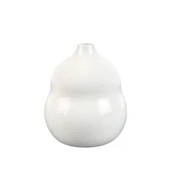 Porsgrunds Porselænsfabrik Bølge Hvitt Stilkvase 19cm