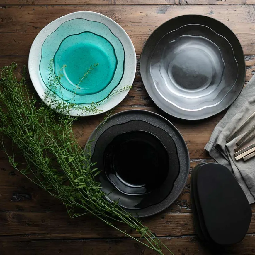 Porsgrunds Porselænsfabrik Asjett 22cm Koksgrått Glass 4pk