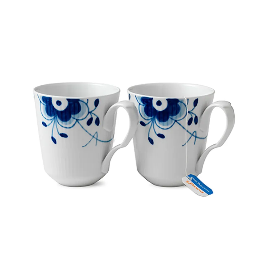Royal Copenhagen Blå Mega Riflet Krus 2pk 37cl