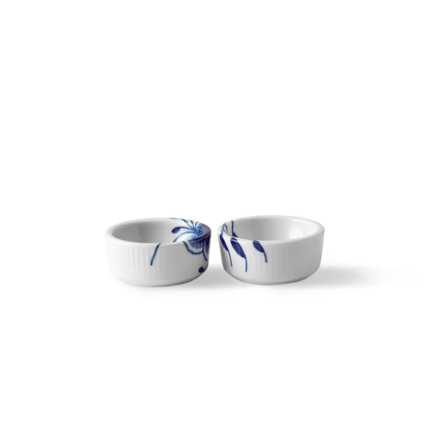 Royal Copenhagen Blå Mega Riflet Skåler 3cl 2pk