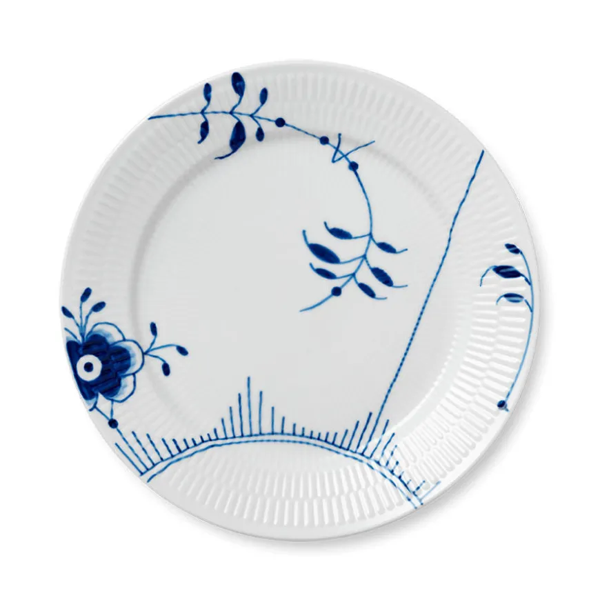 Royal Copenhagen Blå Mega Riflet Tallerken 27cm