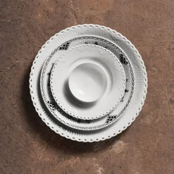 Royal Copenhagen Hvit Riflet Dip Skåler 9cl 2pk