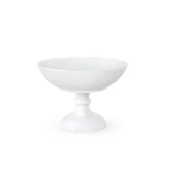 Royal Copenhagen Hvit Riflet Skål på Fot 15 cm