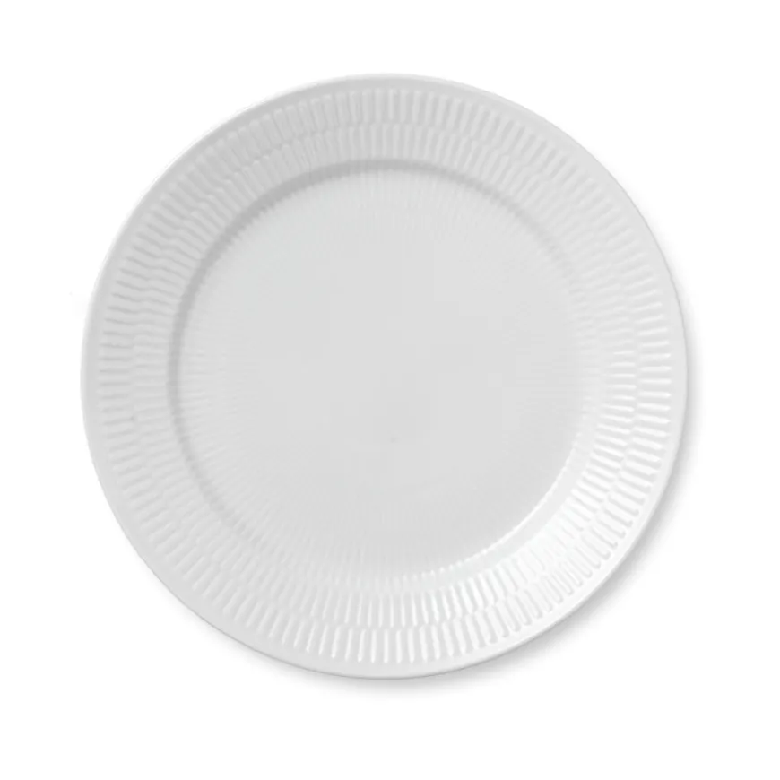 Royal Copenhagen Hvit Riflet Tallerken 27cm