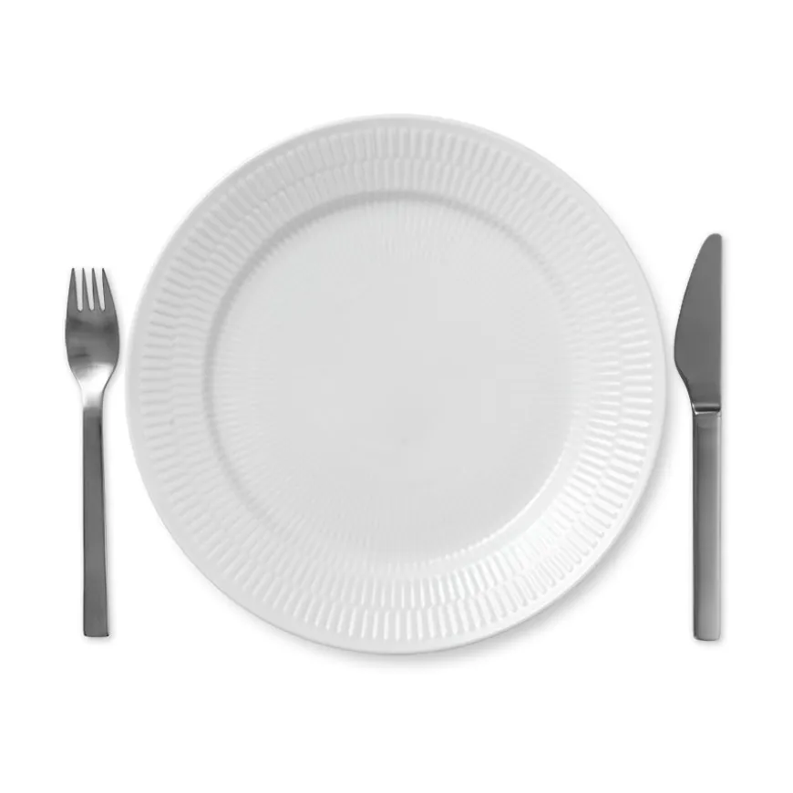 Royal Copenhagen Hvit Riflet Tallerken 27cm