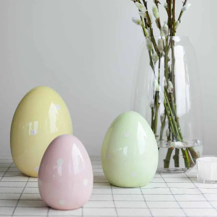 Seasons Easter Collection Egg m/Blomster 12,5cm Grønn