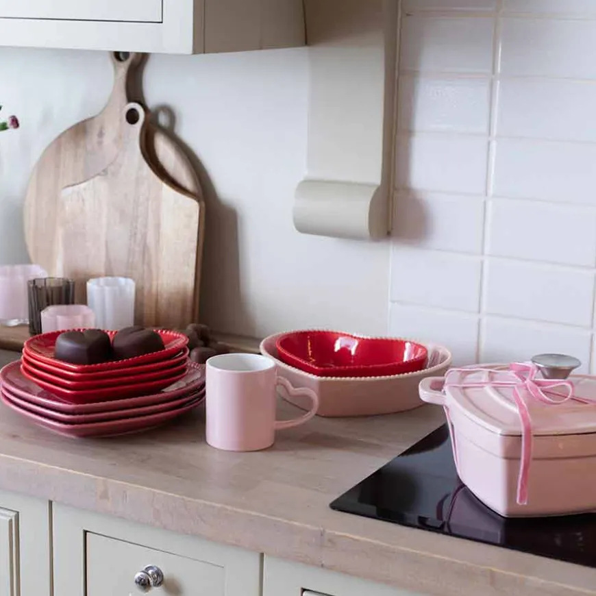 Seasons Love Collection Hjerteformet Tallerken 25cm Rosa