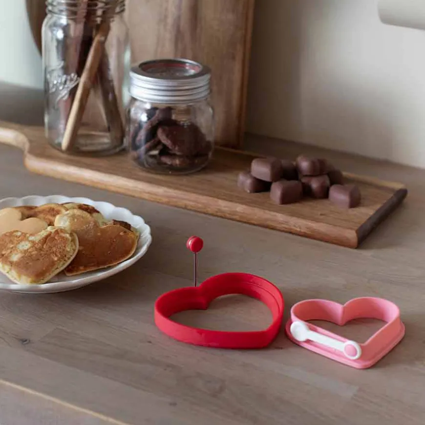 Seasons Love Collection Hjerteform Egg/Pannekake 9cm Rosa