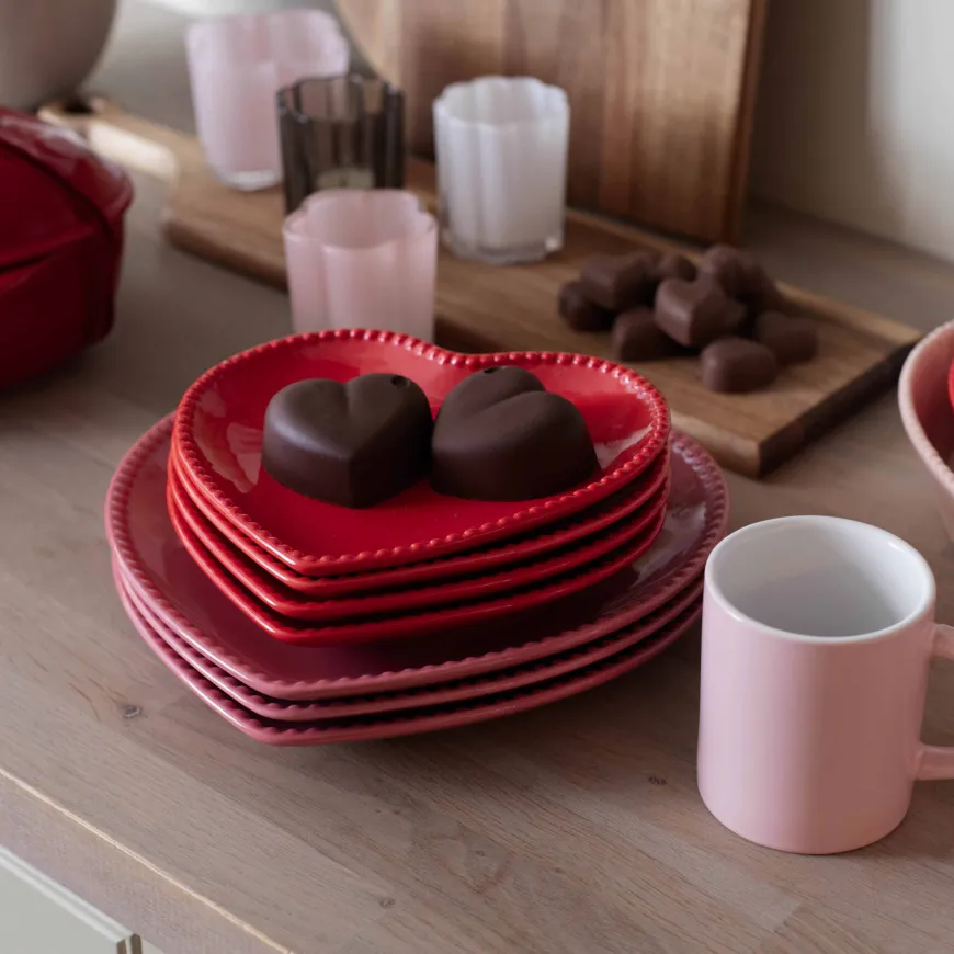 Seasons Love Collection Hjerteformet Asjett 20cm Rød