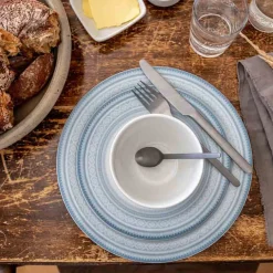 TALLERKEN FLAT 22 CM BLÅ - 4PK