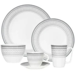 TALLERKEN FLAT 22 CM GRÅ - 4PK